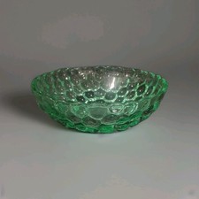 Coupe Verre Art Déco Signée Pierre D'avesn Mod. Nid D'abeille Couleur Vert D'eau