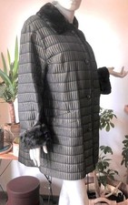 Manteau Madeleine fourrure synthétique marron/noir T.42