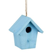 Maison à oiseaux nichoir perchoir en bois coloré à suspendre HxlxP 16 x 15 x ...