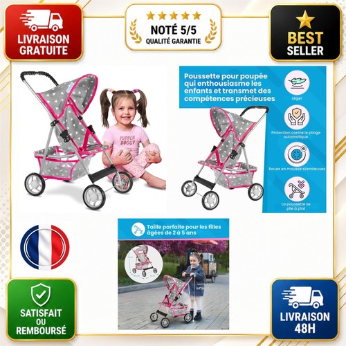 Poussette poupée kinderplay - poussette,