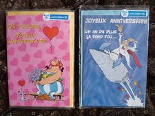 Lot de 2 Cartes postales 2 volets "Anniversaire" CARTOON Productions 1999 