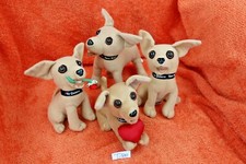 Peluche n°T100: Lot de quatre chiens chihuahua - 16cm
