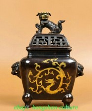 Old Xuande Purple Bronze Gilt