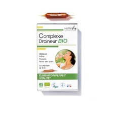 Complexe Draineur Bio 20 ampoules 15 ml, Fabrication Française, Nutrivie