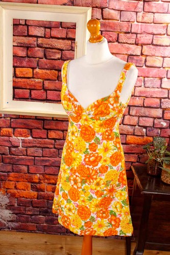 Robe vintage frottee orange - vintage,