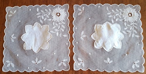 Napperons anciens en tulle - napperons,