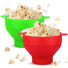 2 pcs Pop Corn Micro Ondes Silicone Popcorn Maker Collapsible Bowl with Lid R...