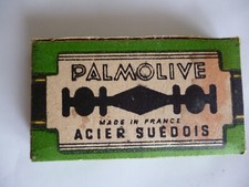 retro-collection-ancienne boite -PALMOLIVE-5 lames pour rasoir complet occasion