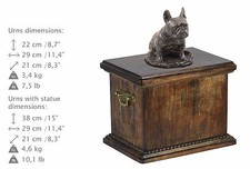 Bouledogue Français Assis, Urne, Bronze Froid, ArtDog, DE, Type 1