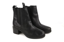 Timberland A25B1 Femmes EU39/40 Cuir Noir Talon Bottes Rebotl Amande Orteil