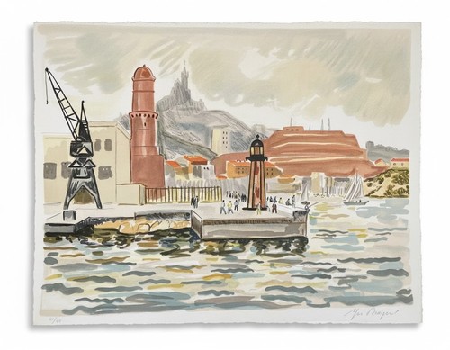 Lithographie yves brayer - brayer, –