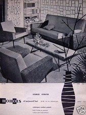 PUBLICITÉ 1958 BOBOIS D'AUJOURD'HUI ENSEMBLIER DÉCORATEUR - ADVERTISING
