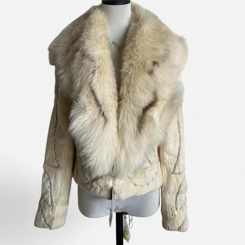 Veste fourrure blanche pour - fourrure,