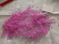 lot 80 gr perle de rocaille rose  transparent passementerie  en verre broderie
