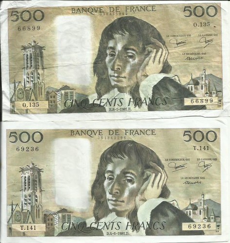 France 500 francs 1981 pascal - francs,