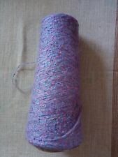1 petite Bobine de Fil à Tricoter Fantaisie Tons Mauves, Roses et Bleus (530g)