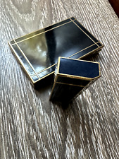 MUST DE CARTIER BRIQUET ANCIEN LAQUE DE CHINE BLEU NUIT NOIR VINTAGE GAS LIGHTER