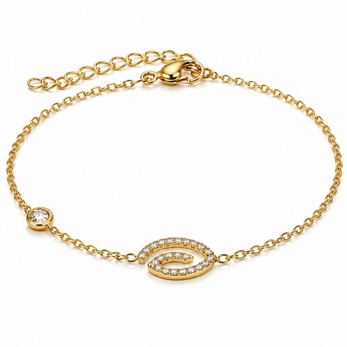 Bracelet spirale zircon doré - zircon,