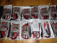 Lot Revendeur de 12 paires de Cordons Test Multimètre 20A Pince Crocodile. neuf