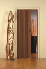 Porte accordéon pliante en PVC avec poignée Blanc ou Marron H 214 x 83 cm