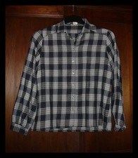 Très Belle/Chemise/Carreaux/Bleu/Blanc/Mode/Western/Cow-Girl, 38/40 