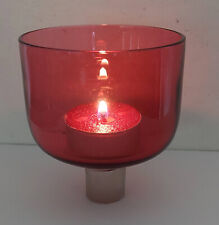 PHOTOPHORE VEILLEUSE VERRE ROUGE CRANBERRY BOUGEOIR LAMPE SANCTUAIRE BOUGIE