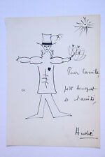 ANDRE VERDET DESSIN SOUVENIR D'AMITIE  POUR LE PEINTRE CAMILLE