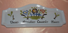Accroche serviettes porte torchons faïence de Desvres décor Chaumière fait main