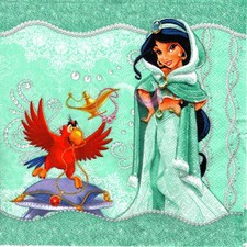 Serviettes en papier Disney Princesse Jasmine. Napkins Princess Jasmine Disney