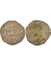 France Henri IV -  1/4 Ecu Argent, Croix feuillue - 1602 H La Rochelle