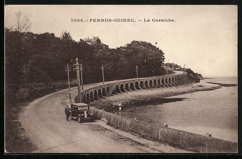 Cpa perros guirec corniche - perros-guirec,, la
