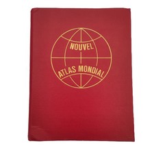 Nouvel ATLAS MONDIAL rouge de 1970 35x27x4.5 cm