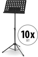 10x Pupitre Support Trepied D'orchestre Musicien Reglable 69-115cm Robuste Noir