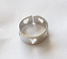 Bague pied rhodium coeur - de,