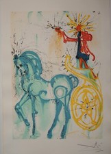 Salvador DALI - Les Chevaux  Lithographie signée - Le cheval de triomphe