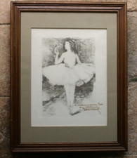 La Pirouette lithographie signee avec envoi Ferdinand Dubreuil 1894 / 1972