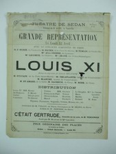 affiche théâtre sedan louis XI muniè turlin chesne blanche mayer delavigne 1875