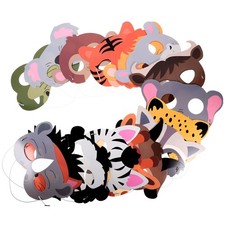 16 Pcs Masques En Papier Carnaval Pour Enfants Décorations De Fête D'animaux