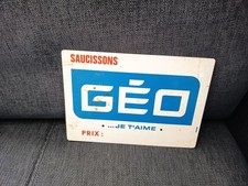 Plaque en tôle publicitaire saucissons GEO
