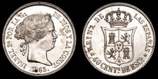 Isabel II 40 Céntimos de