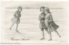 A. RONDINA . Enfants, patins à glace . Children, ice skates.