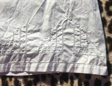 FRENCH 1910s WOMEN EMBROIDERED WHITE COTTON CULOTTE PANTY~L & D MONOGRAM~NEW~S/M