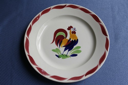 Plat décor coq gien - à,
