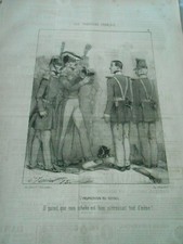 Caricature 1847 - Troupiers Francais Inspection de détail mon schako 