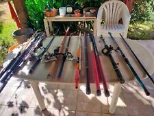 lot matériel de pêche cannes moulinets boite a peche détecteur de touches etc...