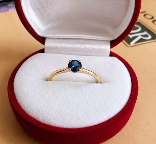 Bague 18k saphir - or,