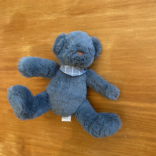 Peluche doudou ours assis - assis, bleu
