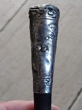 POMMEAU DE CANNE ANCIEN EN ARGENT OU OMBRELLE FIN XIXeS DIAM HAUT POMMEAU 3 CM 