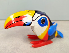 ZULU 945 Oiseau TOUCAN Jouet Mecanique AUTOMATE Anime Tole 1960's Ancien E25