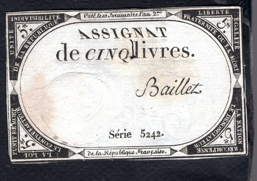 Assignat livres 31 - de,